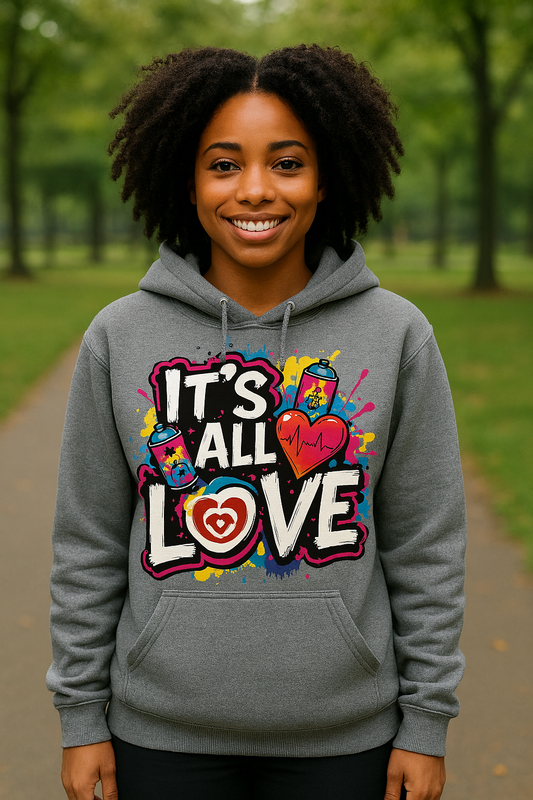 It's All Love Street Art Hoodie – Unisex Pullover It’s All Love Clothing